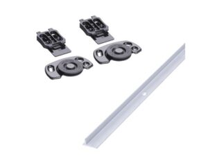 Skydeskabsbeslagsæt top og bund 1,5m til Dørbredde 75 CM Roll 25