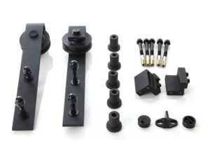 Retro skydedørsbeslag sort, u/skinne